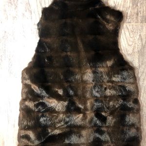 Micheal Kors Brown and Black Faux Fur Vest Sz S